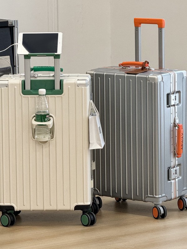 Maleta trolley nueva maleta duradera de gran capacidad, caja de marco de aluminio de alta gama, caja de contraseña de embarque universal unisex