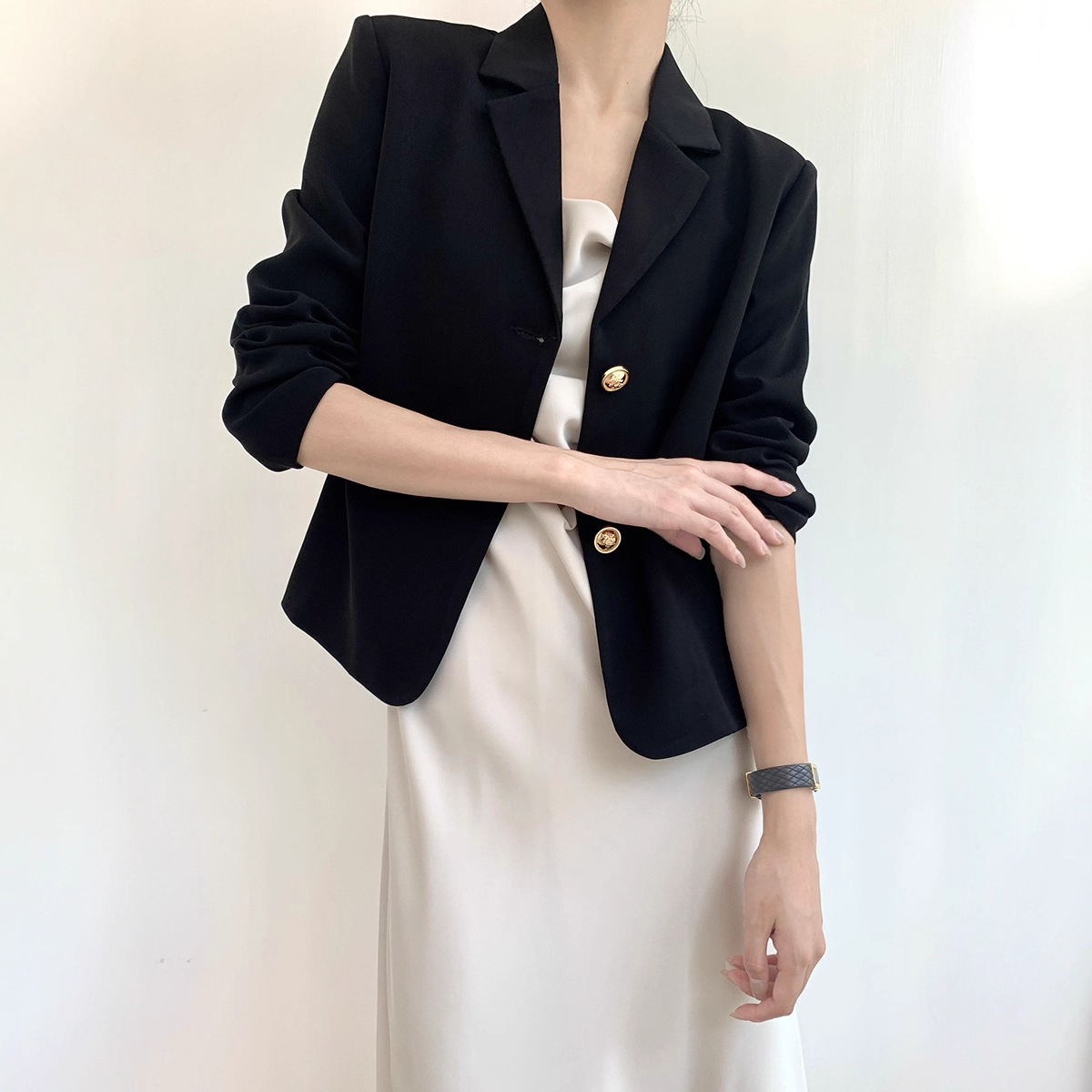 Rushujia Suit Jacket for Women Spring & Fall 2025 New Black Petite Short Casual Suit for Women
