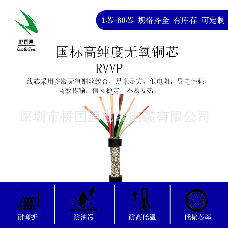6芯RVVP6×0.12/0.2/0.3/0.5/0.75/1.0/1.5/2.5/4.0屏蔽线现货