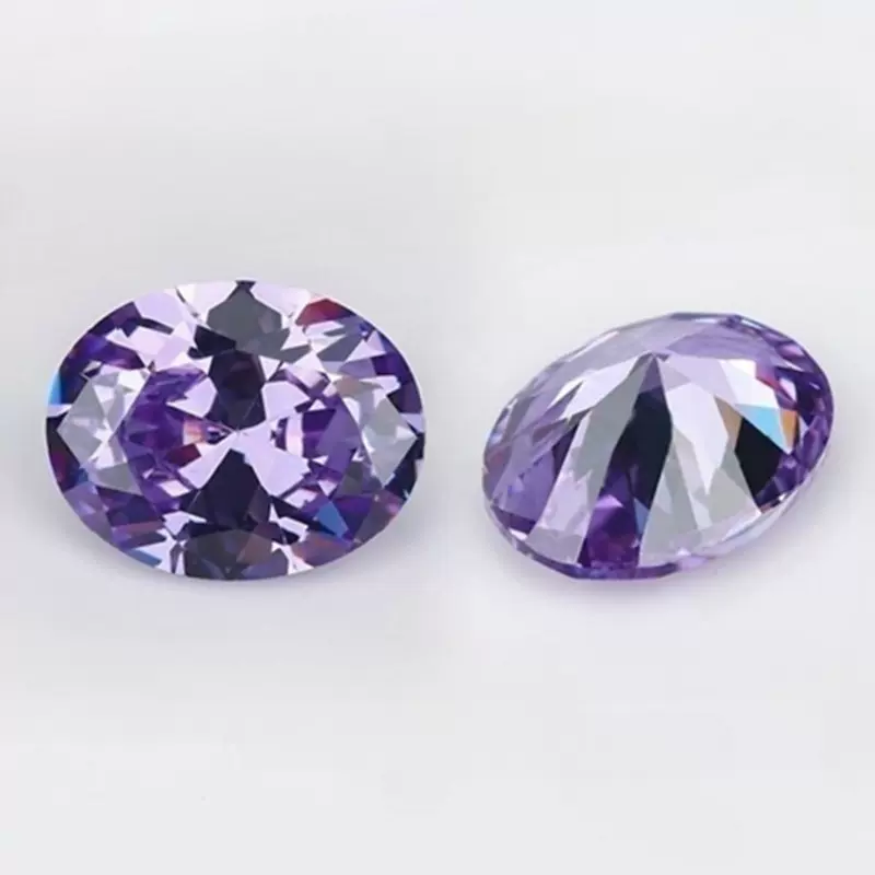 3x4mm-18x25mm5-A蛋形变蓝色锆石 紫水晶CZ刻面裸石 厂家批发宝石