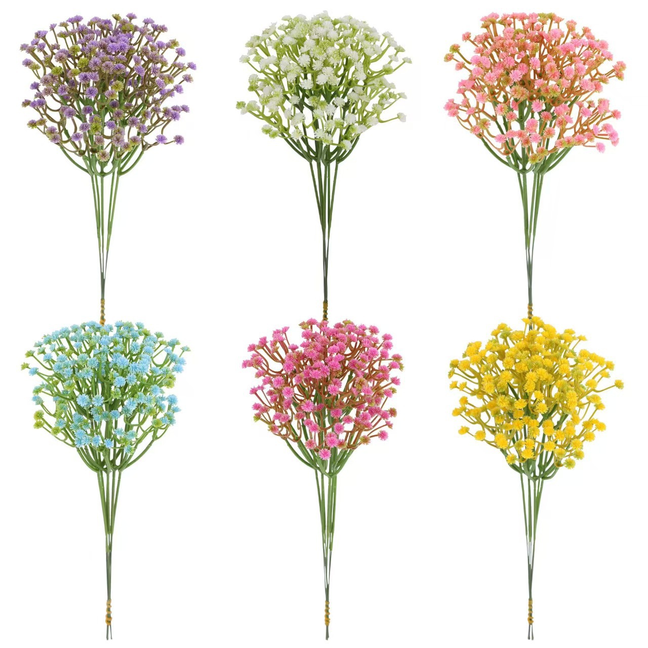 Simulación transfronteriza de una sola rama completa de flores de flores de plástico decoración de boda flores de mano