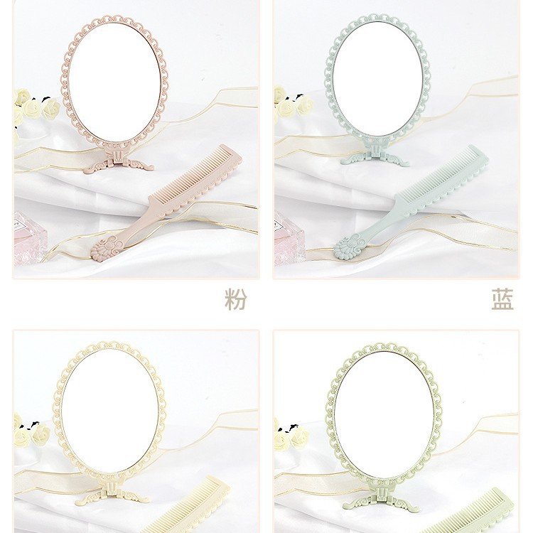 N3132 retro mango espejo peine traje vestidor espejo de maquillaje portátil espejo Yiwu 10 yuanes tienda 9,9 suministro