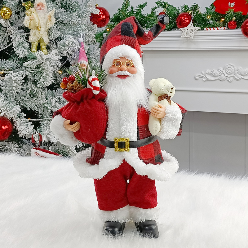 クロスボーダー新型クリスマス老人公仔家庭装飾品布芸人形置物店のショーウインドーに立っている人形|undefined