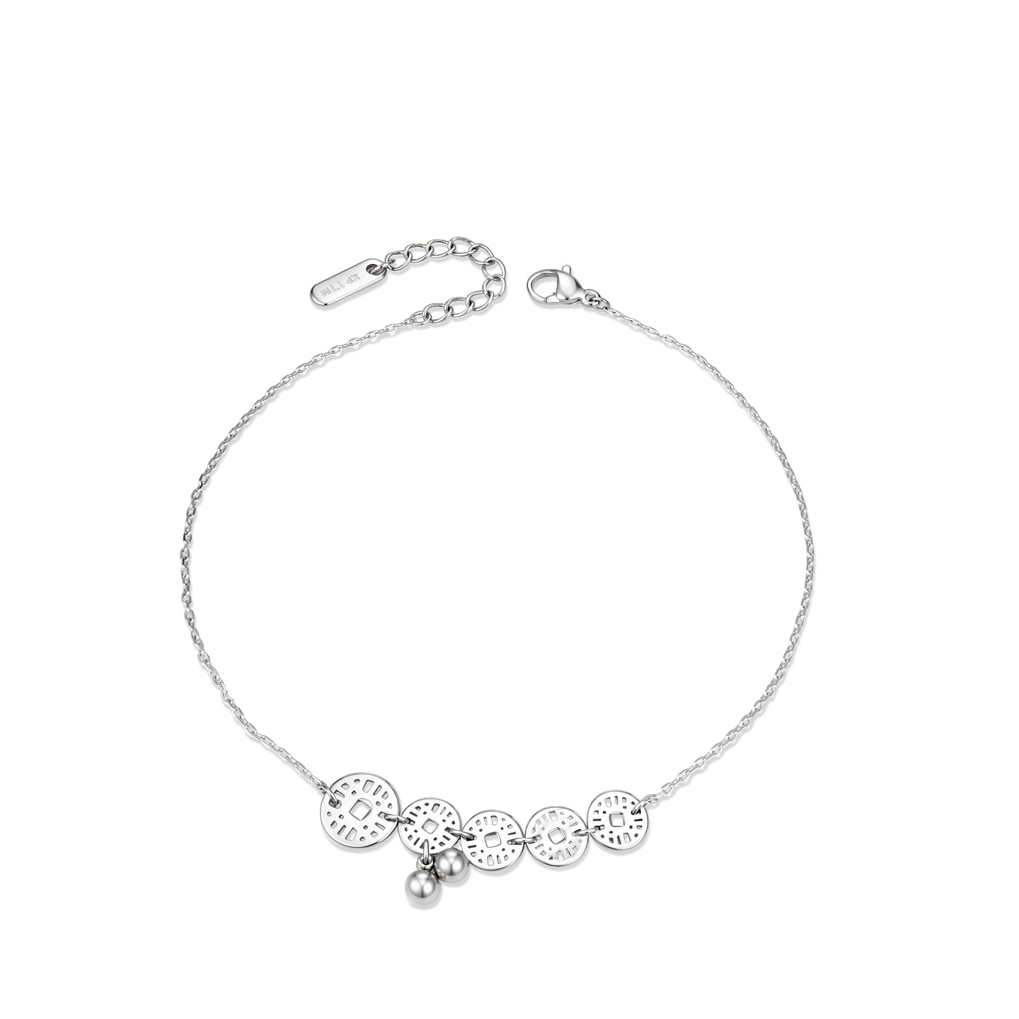 Xuping nuevo dinero de cobre con flecos de perlas redondas en verano, tobillera de acero inoxidable, estilo de vacaciones simple y personalizado, accesorios transfronterizos image 6
