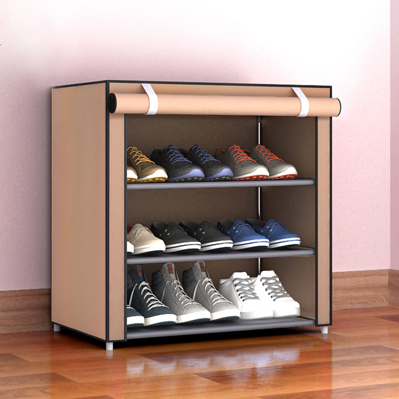 F simple gabinete de zapatos a prueba de polvo doméstico tela de almacenamiento rack de zapatos multicapa rack de almacenamiento de zapatos artefactos de zapatos image 7