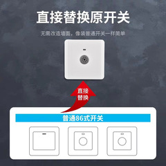 86 sound and light control delay sensing switch two-wire household LED energy-saving light 220V high-power sound control switch panel