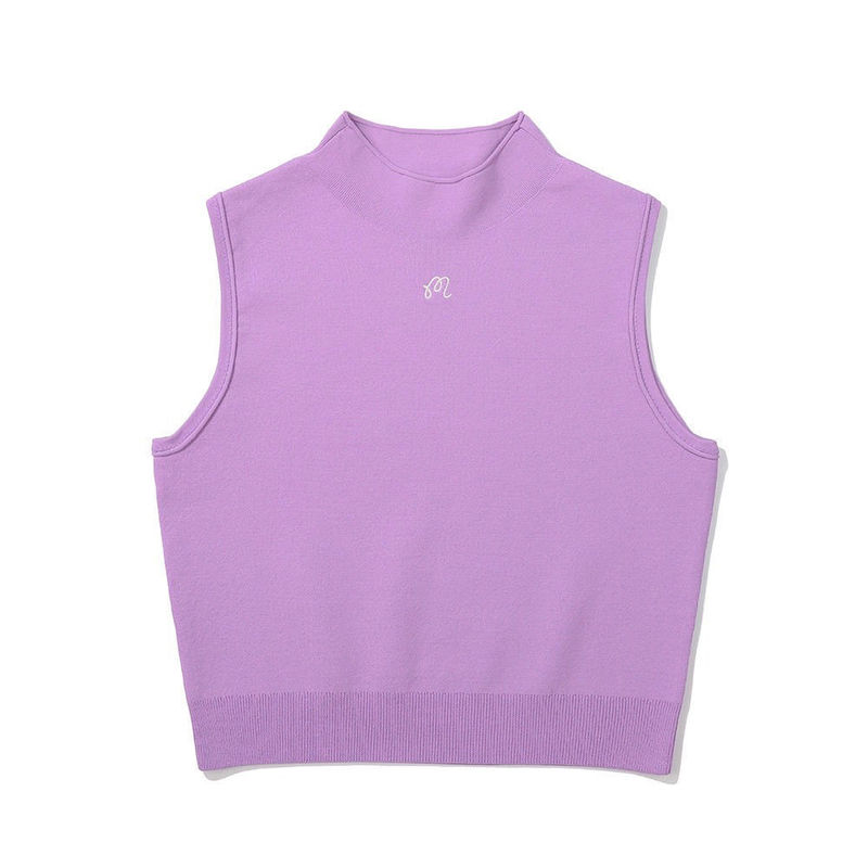 24 New Models of Original Golf Golf Versatile Spring and Summer Women's Solid Color High Round Neck Sleeveless Knit Vest 24 New Models of Original Golf Golf Versatile Spring and Summer Women's Solid Color High Round Neck Sleeveless Knit Vest