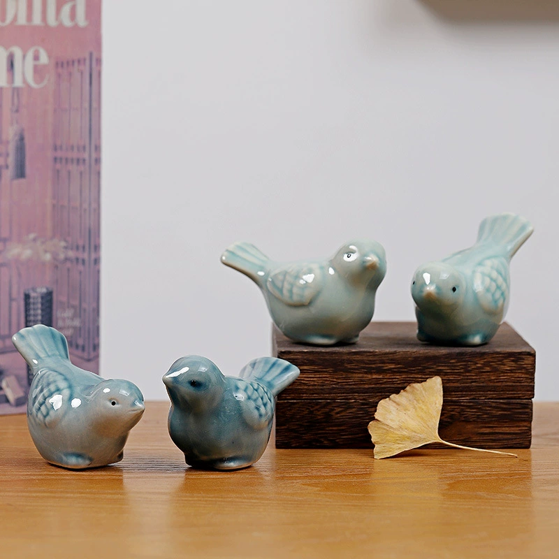Европейский мини-пейзаж кросс-борт ceramic украшения бутик фарфор пустотелая пара птица животное украшения завод direct sales