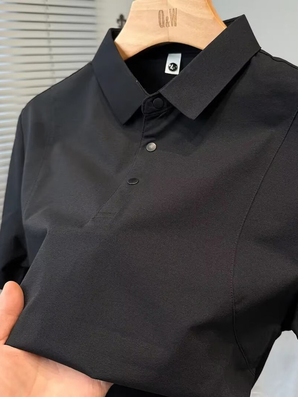 轻熟风拼接翻领polo衫男夏季韩系穿搭高级感休闲t恤潮牌男生短袖|undefined