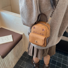 法式复古焦糖kitty猫双肩包包新款时尚百搭多功能通勤手提单肩包