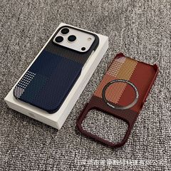 适用iPhone17promax凯夫拉纹磁吸手机壳苹果16磨砂超薄PC防摔套15