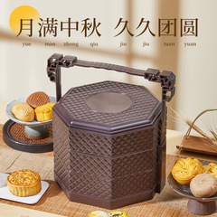 古風中秋月餅バスケットプレゼント包装箱端午礼箱多層菓子ギフトバスケットプラスチック手提げ袋