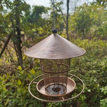 跨境亚马逊户外阳台铁艺悬挂式伸缩蜂鸟喂鸟器庭院花园金属喂鸟器