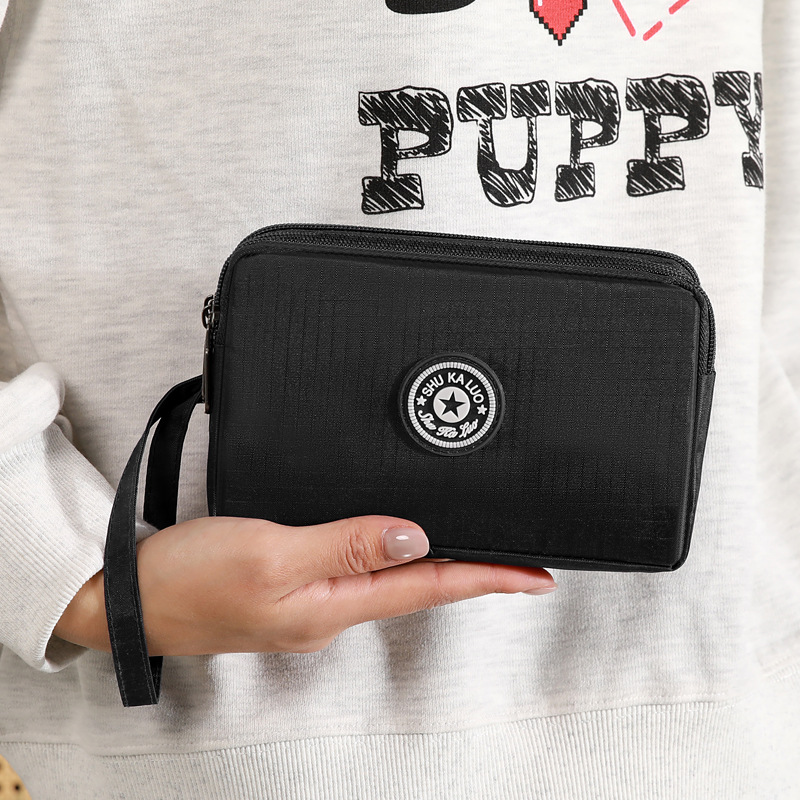 Nuevo bolso de teléfono móvil de tres capas de 7 pulgadas bolso de mano de tela bolso de cambio bolso de mano bolso de promoción
