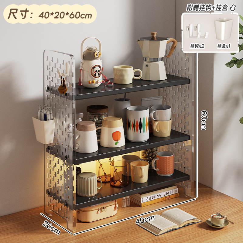 Taza de mesa almacenamiento estante acrílico taza de agua estante de té estante de mesa sala de té esquina de café estante de exhibición