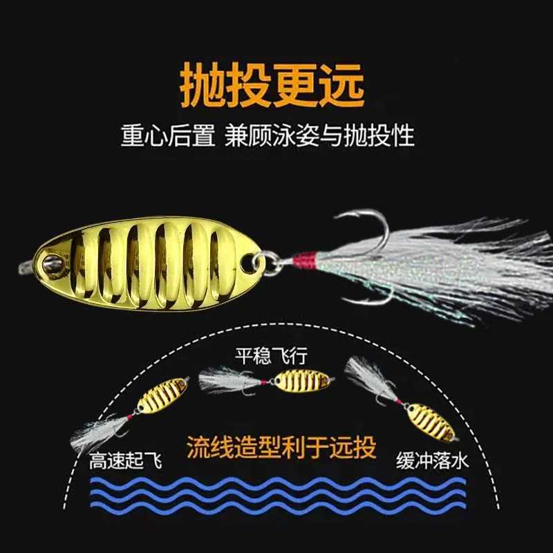 Плоская вибрирующая блестка отделанная, приманка для дальнего лов водорослевый окунь, кованый черная рыба, электрическая посеребренная приманка с золото и серебро, усиленное крючок