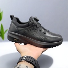 男鞋春秋季男士头层牛皮休闲鞋软底运动皮鞋户外防滑皮面徒步鞋