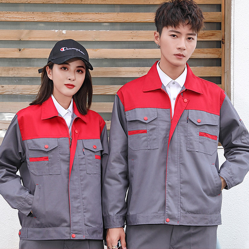 Trajes de trabajo primavera y otoño manga larga doble capa gruesa resistente al desgaste reparación de automóviles logística reflector ingeniería de ropa de seguro laboral personalizada