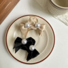 Cute hairgrip from pearl with bow, bangs, small crab pin, hair accessory, internet celebrity