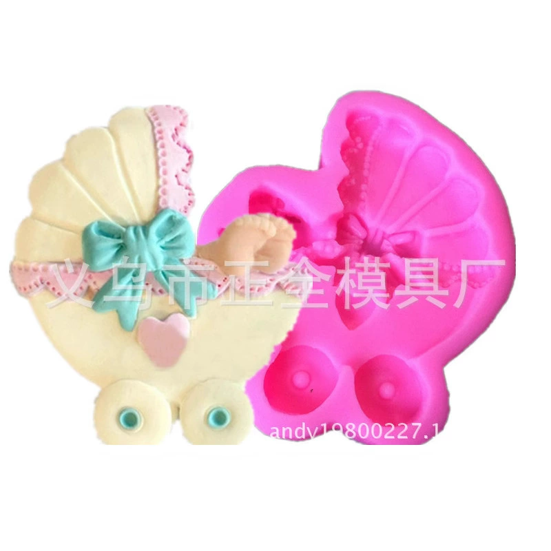 Fondant, children's silicone mold, small acrylic stroller