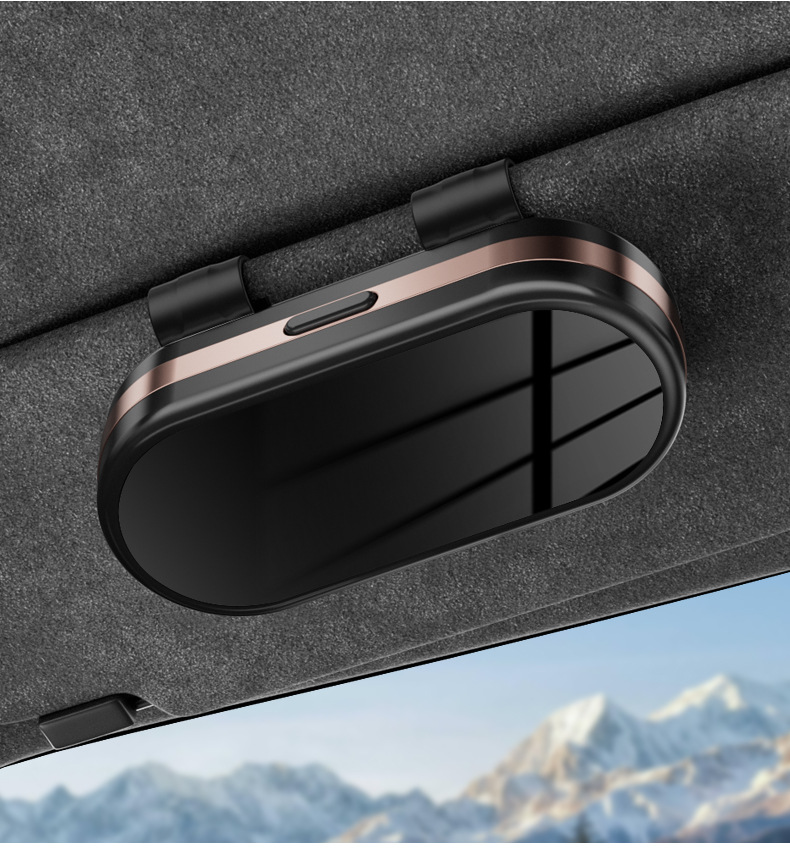 Cross-Border Car Glasses Case Car Sun Visor Glasses Clip Sunglasses Storage Box Glasses Holder High-End Sunglasses Clip
