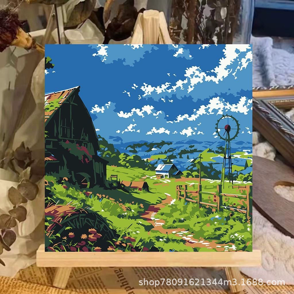 Розы цифровая масляная живопись пейзаж 20x 20diy ручной раскраски масляная живопись исцеления декоративная живопись завод оптом