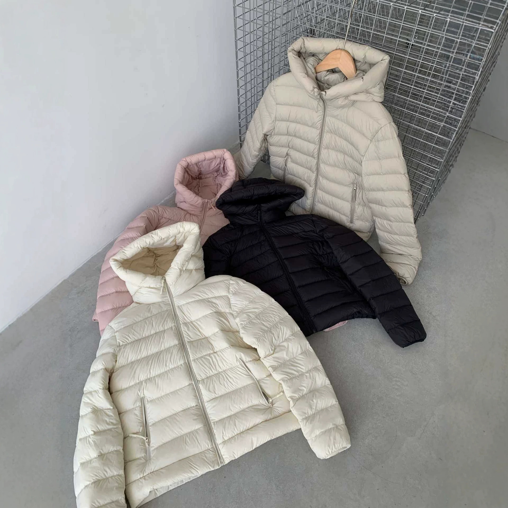 Autumn/Winter New Style Women's Lightweight Down Jacket with Same Lining and Outer Fabric, 2026 Cross-border Trade Hooded Casual Outerwear