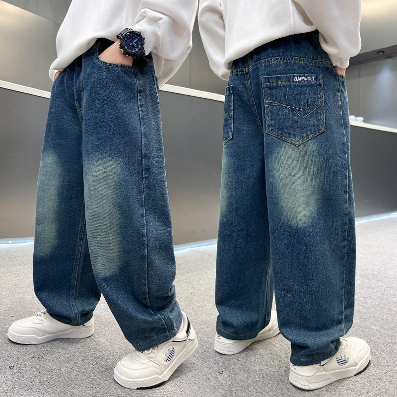 男童牛仔裤春秋款2025新款中大童春装裤子男孩春季休闲裤帅气外贸|undefined