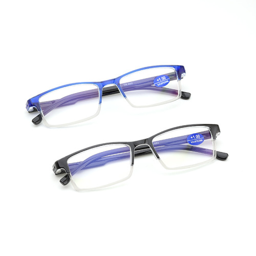 Spring Leg Reading Glasses for Men, Fashion Resin, Youthful Blue Light Blocking, High Definition, Stylish, Elderly Business Rectangle Reading Glasses