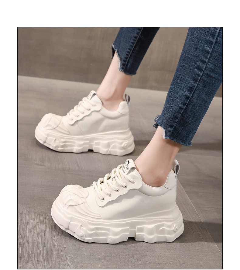 Giày sneaker nữ đế dày tăng chiều cao siêu mềm trắng — màu trắng chi tiết 15