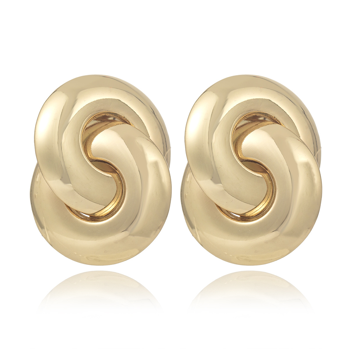 Qingdao jewelry factory fashionable exquisite elegant earrings non-fading geometric high-grade electroplated 18K gold earrings for women