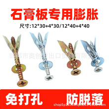 碳钢石膏板专用膨胀A型壁虎膨胀栓镀锌铁飞机膨胀螺丝