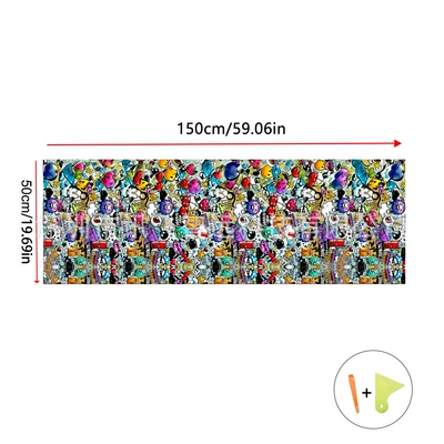 Universal AB Column Ceiling Retrofit – Car interior film - white-graffiti-stickers