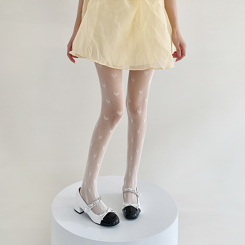 Medias blancas de verano delgadas japonesas Lolita pantalones de malla negra piernas raspadas artefactos