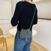 Summer small small bag, shoulder bag, fashionable trend chain on chain, 2022 collection, diamond encrusted