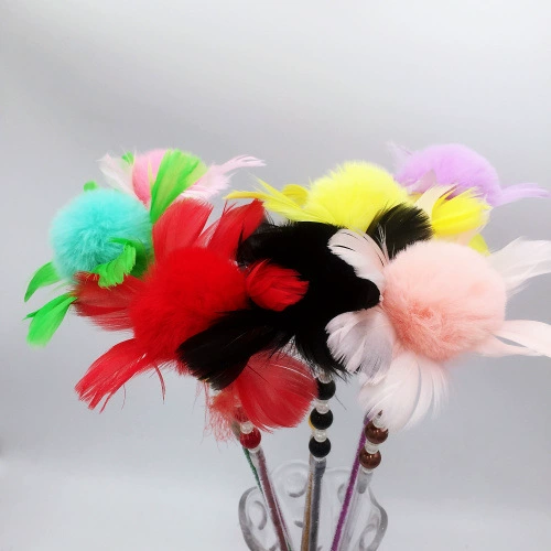 Aifangti забавная кошачья палочка перо стальная проволока акриловая эластичная забавная кошачья палочка длинная палочка красочная забавная кошачья палка игрушка для кошек