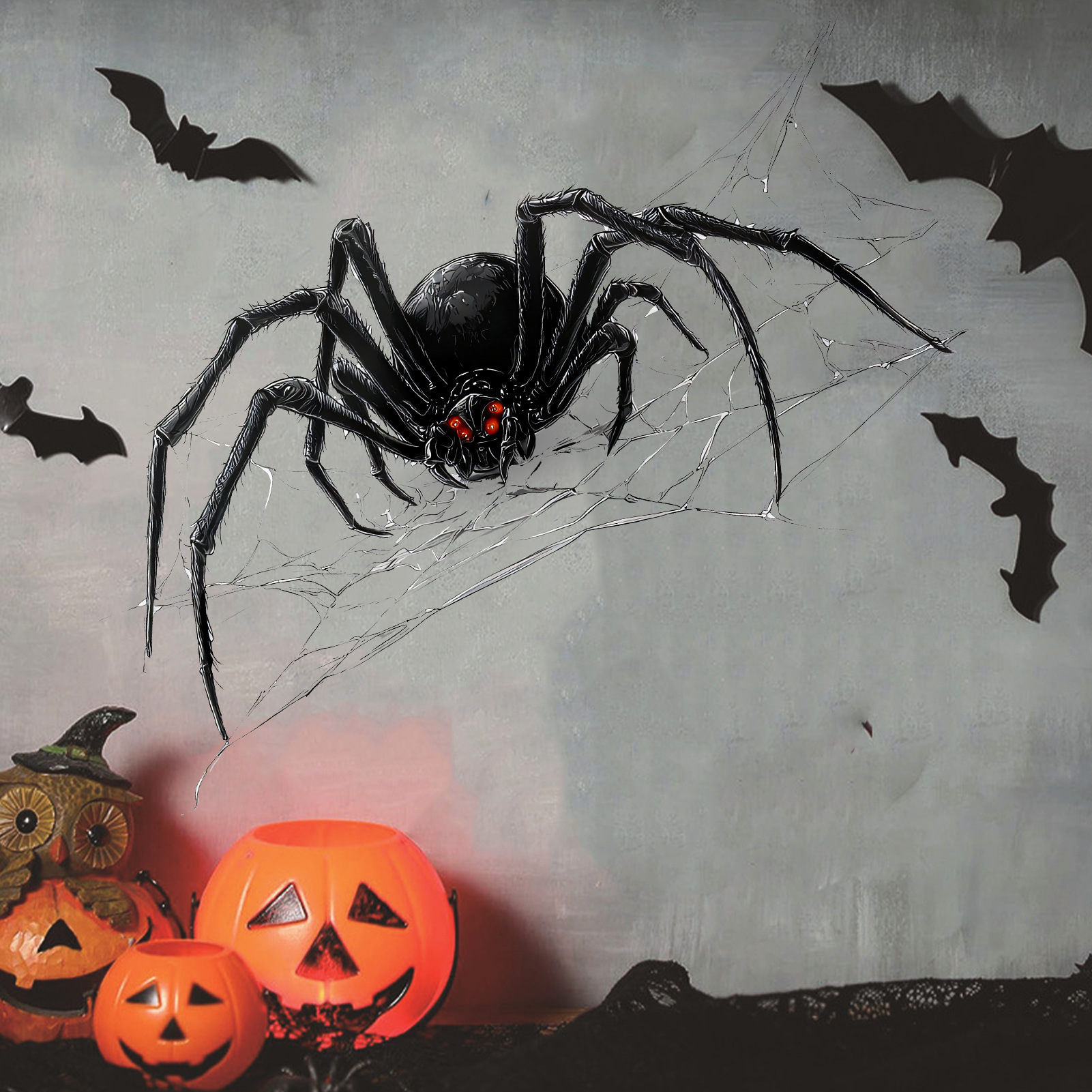 Halloween 3d Spider Web Wall Sticker Home Decoration Mural_voghion.com