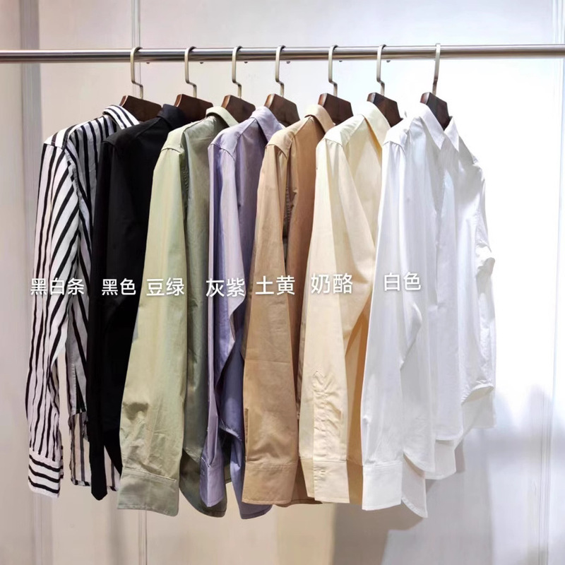 To* Loose Classic Versatile Long-Sleeved Shirt Silhouette Cotton Logo Embroidered Shirt Top Women's Casual Versatile