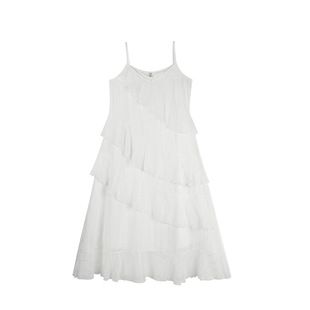 Zi Yuan 25Th Summer New Plus Size Women's Clothing Fat mm Ruffled Suspender Dress-8995