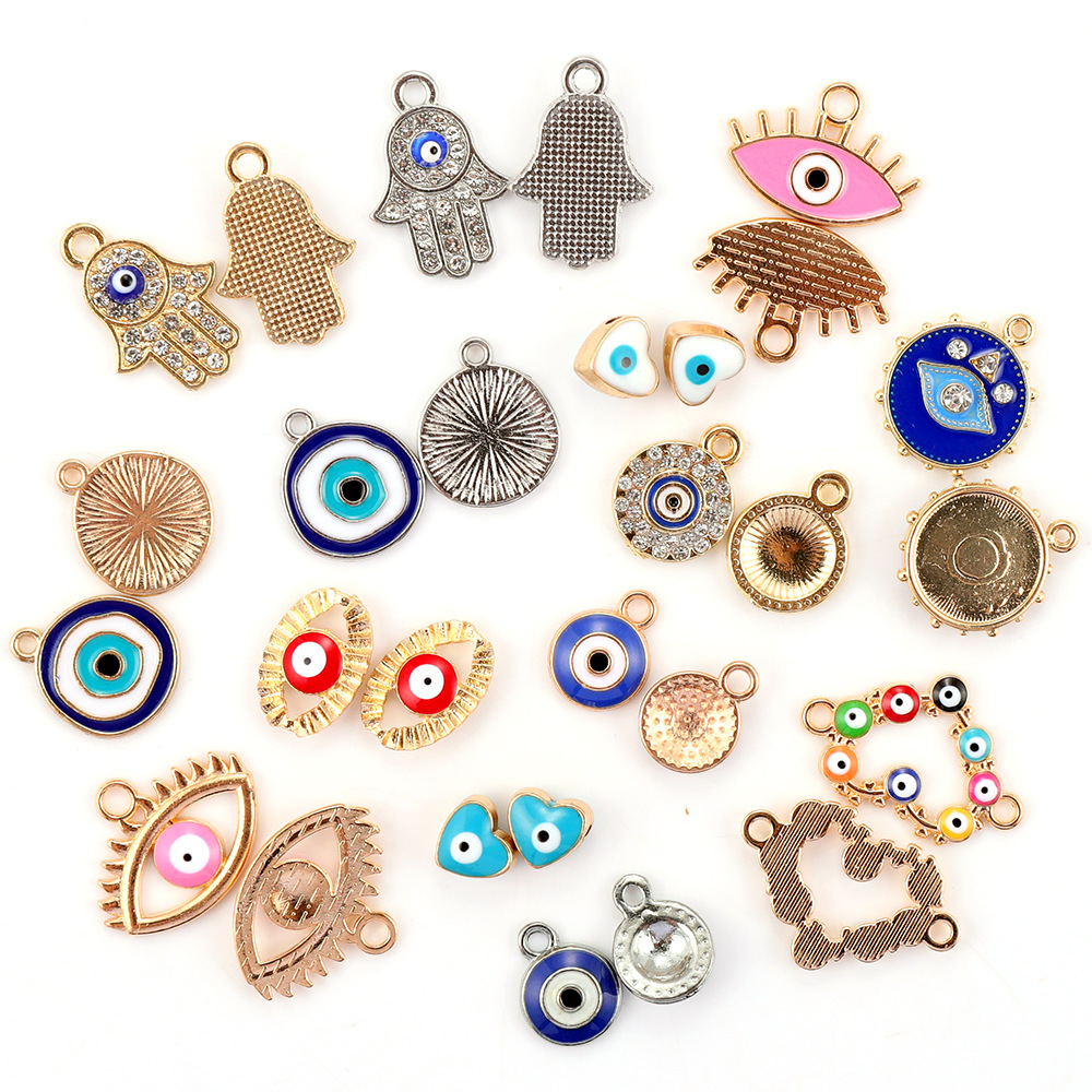 28g Weight 10 PCS/Package Alloy Color Block Pendant