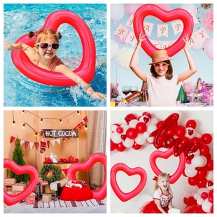 45cm inflatable love balloon wall wedding peach heart shape air model children red inflatable swimming ring water toys
