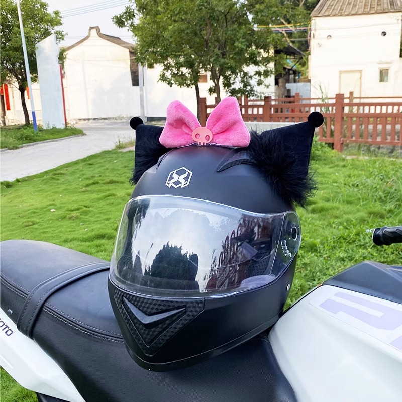 Kuromi Ear Helmet Decoration Motorcycle Helmet Accessories Ski Helmet Universal