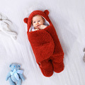 婴儿抱被秋冬季厚款包被初生宝宝抱毯新生儿襁褓外出包巾被子用品