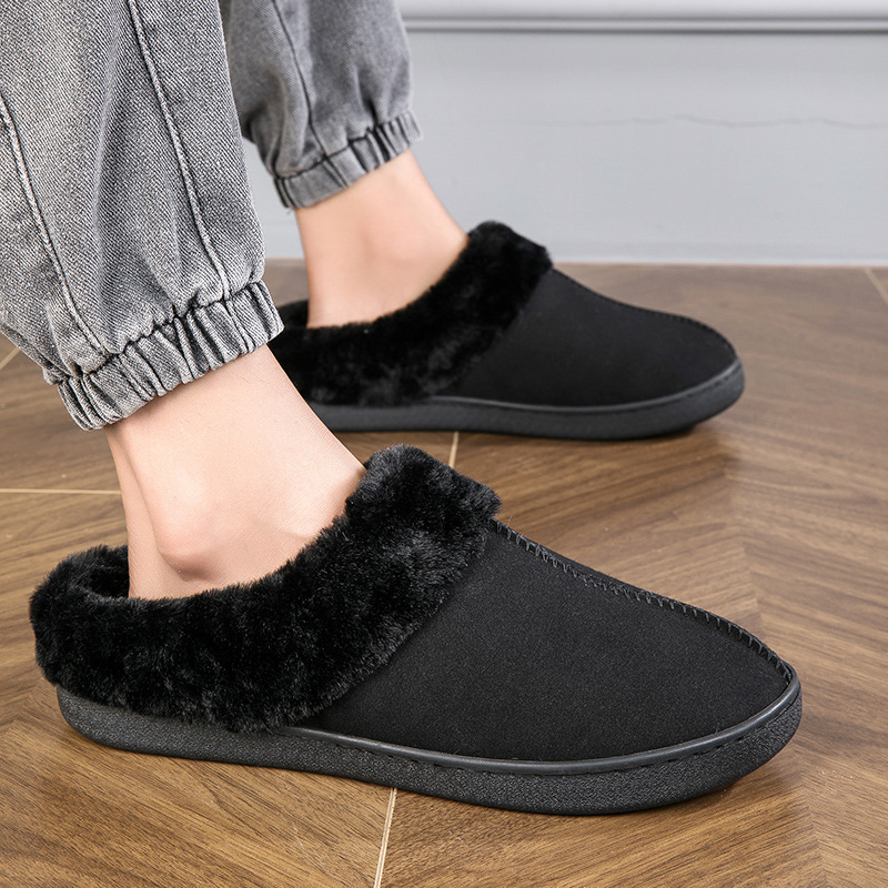 Autunno Inverno Scarpe calde da coppia di alta qualità foderate in pile da uomo, taglie grandi, antiscivolo, a punta chiusa, morbide e ammortizzate, Northeast_voghion.com