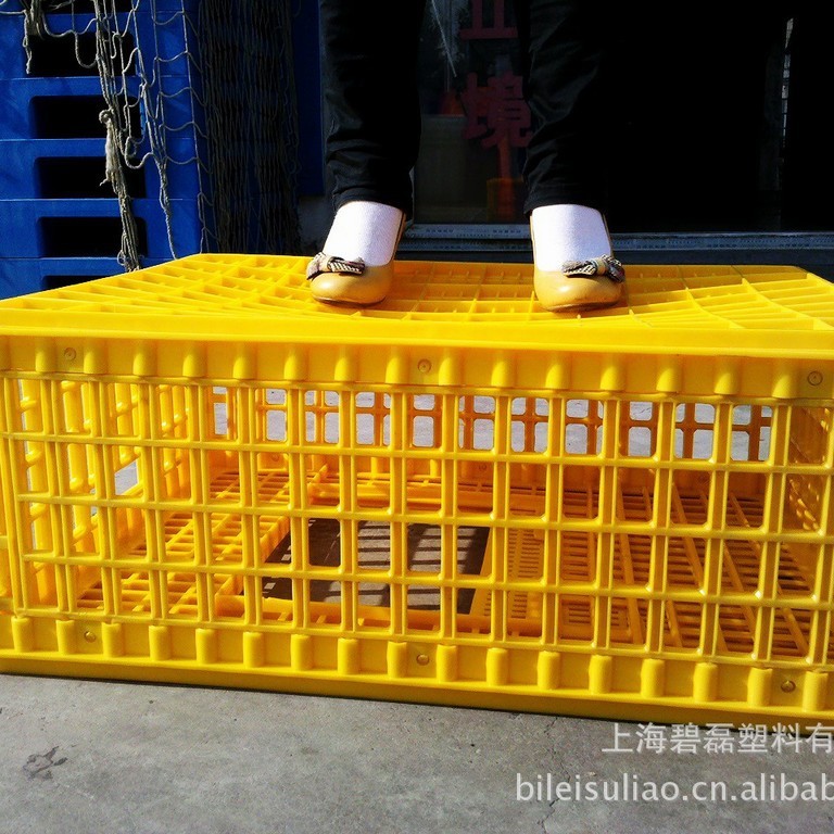 鸡笼/塑料周转箱/活鸡运输 加厚款大号/6公斤全新料750*550*295