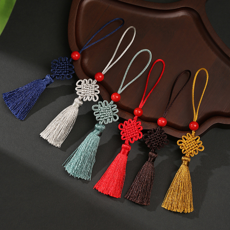 Dragon Knot Bookmark Tassel Chinese Knot Small Tassels Hanging Tassels USB Drive Tassels Multi-Color Mini Tassels Wholesale from Manufacturer