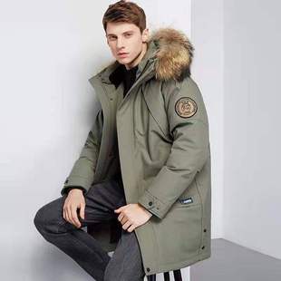 Пуховик, зимний плащ, мужская бархатная модная длинная куртка, 2021 года, утиный пух, средней длины