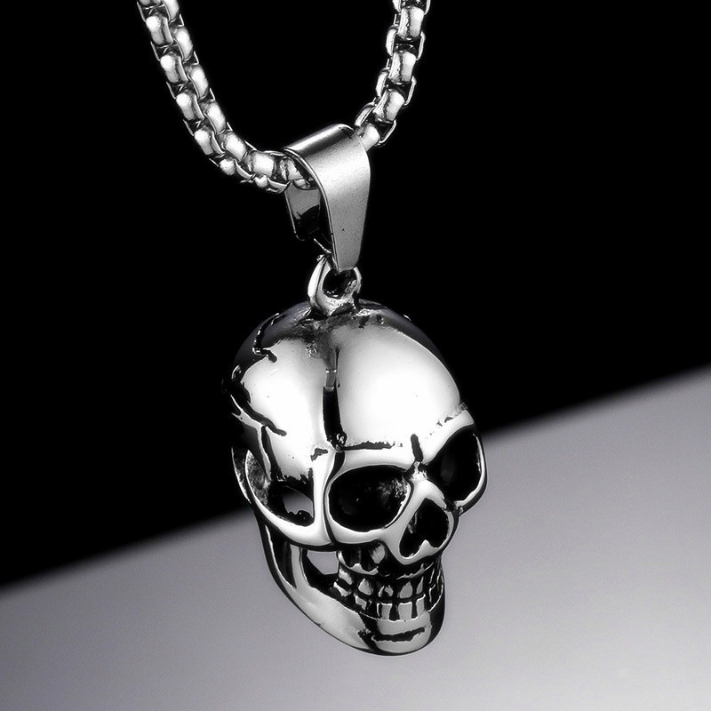 Skull hanger ketting voor heren, oversized gothic halloween_voghion.com