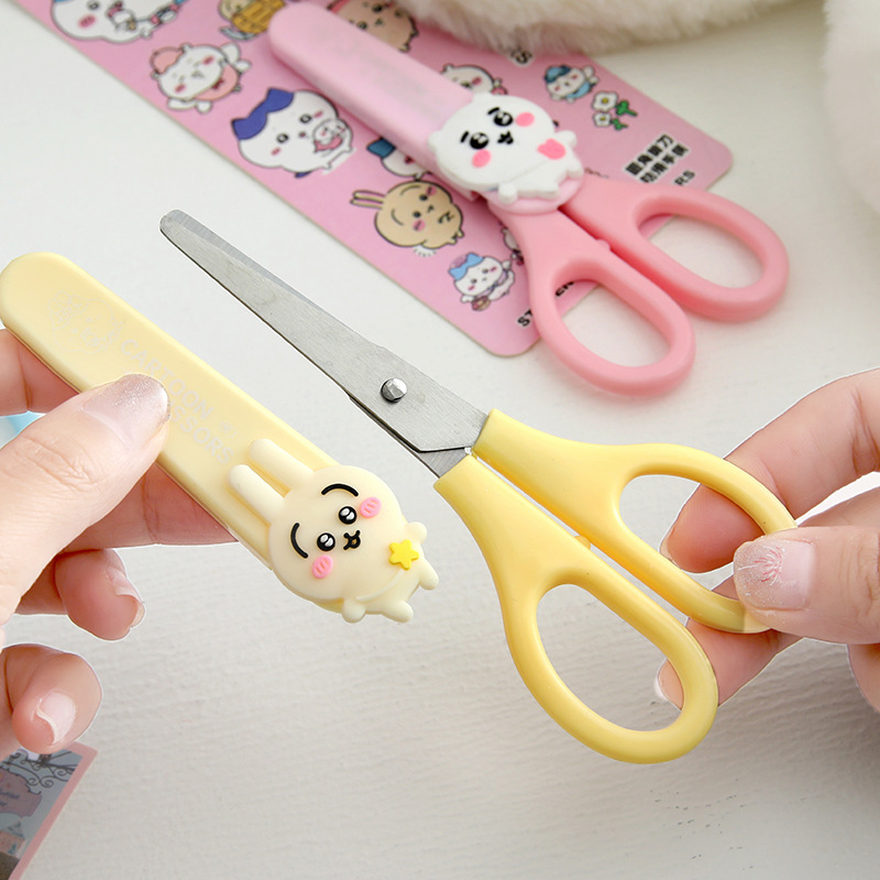 Pequeñas tijeras hechas a mano para niños kawa blanco adorables tijeras de acero inoxidable cortadas a mano de papel de alto valor de papelería para estudiantes