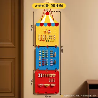 壁挂式儿童发饰收纳袋毛毡首饰展示架跨境亚马逊FBA专供毛毡布